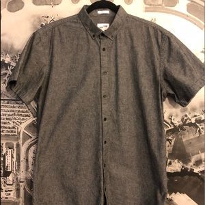 Frank & Oak Lrg Chambray SS Grey Shirt Like New